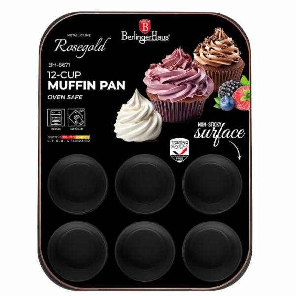 Forma na muffiny s nepřilnavým povrchem 12 ks Black Rose ...
