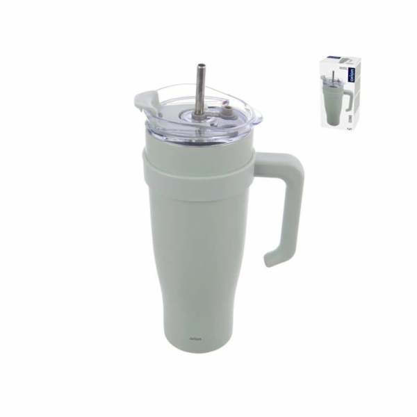 Hrnek TERMO 1,2 l nerez+brčko  zelený