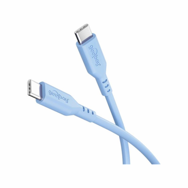 Goobay USB 2.0 Silikonkabel blau, USB-C Stecker > USB-C S...