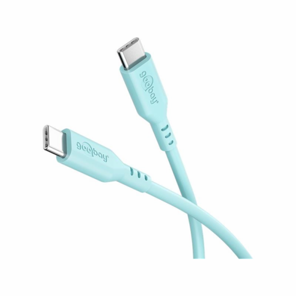 Goobay USB 2.0 Silikonkabel türkis, USB-C Stecker > USB-C...