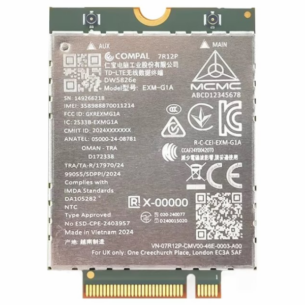 DELL 4G LTE modem/ karta Qualcomm (DW5826E) WWAN