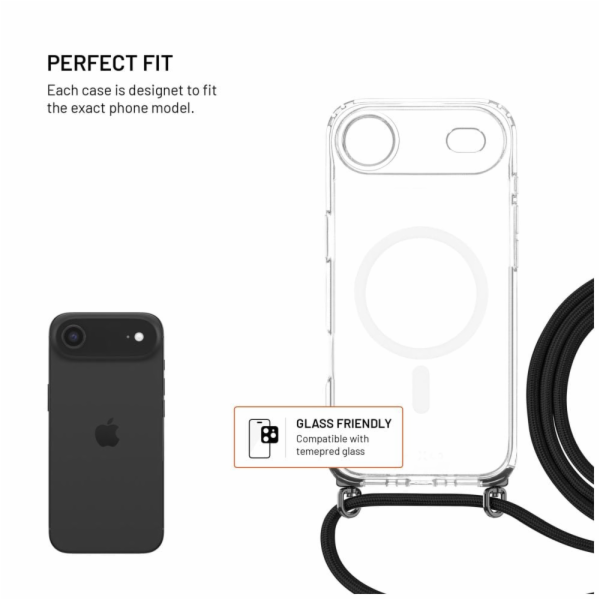 Pouzdro FIXED MagPure Neck s černou šňůrkou na krk pro Ap...
