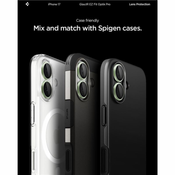 Spigen Glass tR EZ Fit Optik Pro 2 Pack, green - iPhone 17