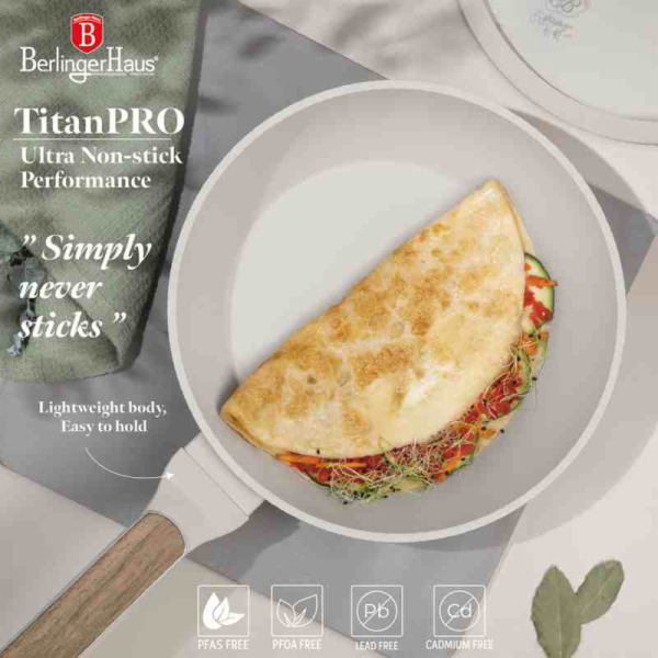 Pánev s poklicí s titanovým povrchem 24 cm Sahara Nordic ...