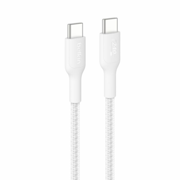 Belkin USB-C/USB-c Kabel 240W 1m geflochten, weiß    CAB0...
