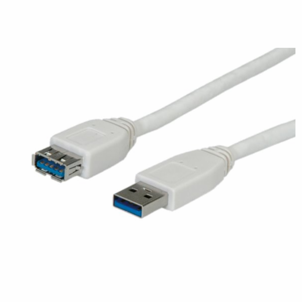 Kabel Value USB 3.0 A-A, M/F 0,8m, prodlužovací, bílý