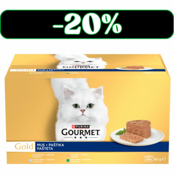 PURINA Gourmet Gold Mousse - mokré krmivo pro kočky - 48x85g