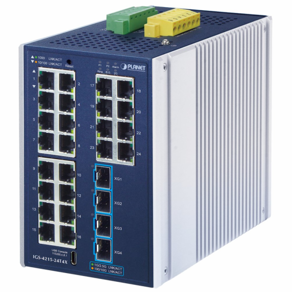 Planet IGS-4215-24T4X průmyslový L2 switch, 24 GbE, 4x10G...