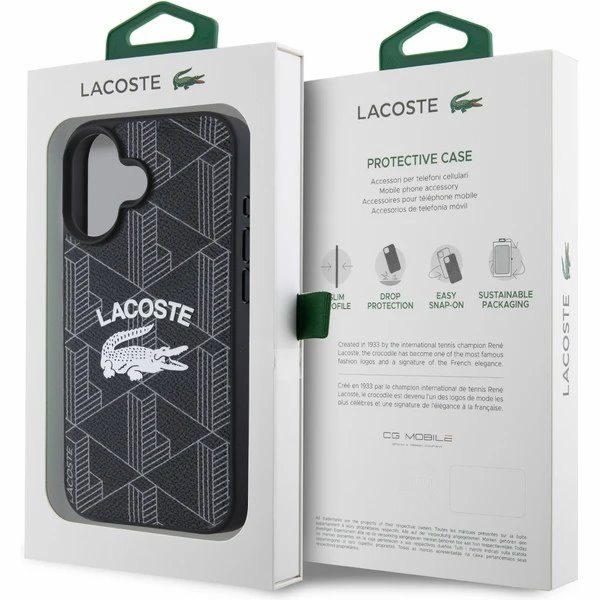 Lacoste LCHMP16SPIGK pevný kryt pro iPhone 16 6.1 černý/č...