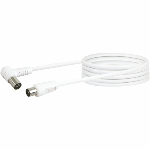 Připojovací kabel Schwaiger, úhlová zástrčka 90°, bílý, 3 m