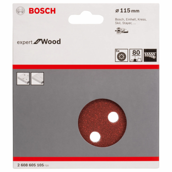 Brusný list Bosch EfWP K80 O 115 mm