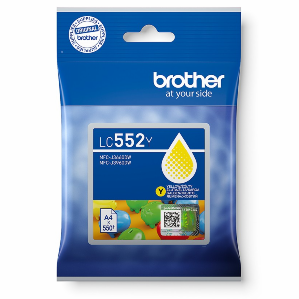BROTHER INK LC-552Y - yellow - cca 550stran, pro MFC-J366...