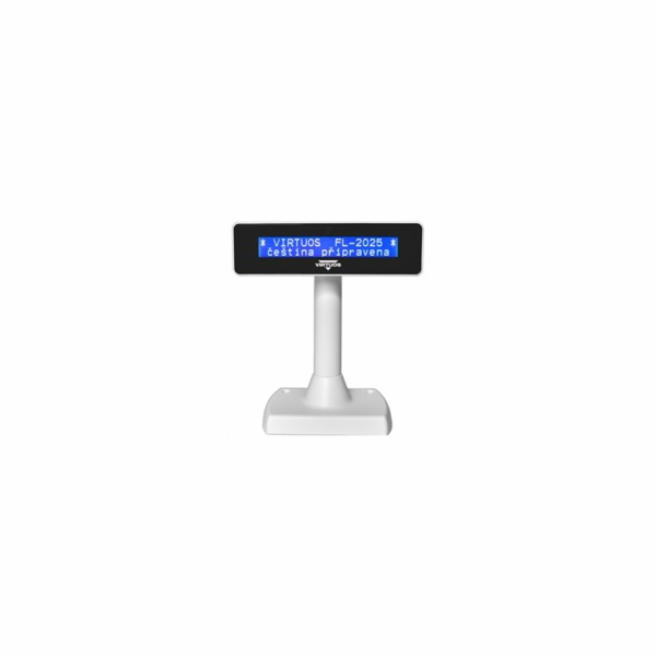 LCD zákaznický displej Virtuos FL-2025MB 2x20, USB bílý