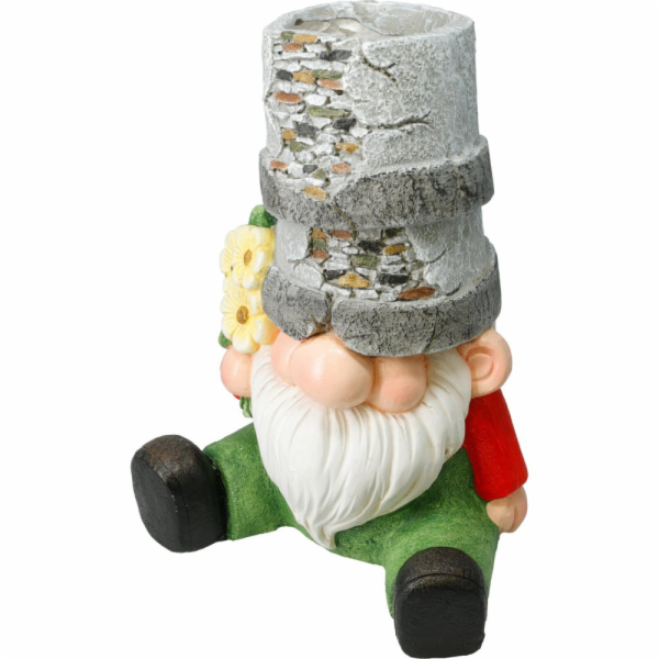 Zahradní dekorace květináč trpaslík 24 x 21 x 33 cm s kvě...