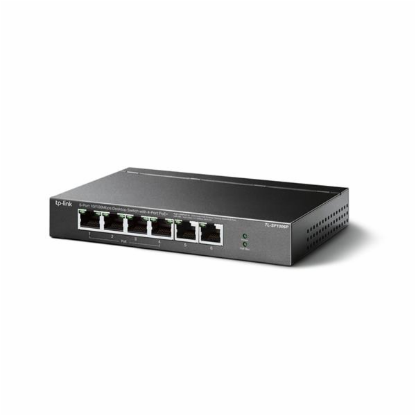 Switch TP-Link TL-SF1006P 6x LAN, 4x PoE+, 67W, kov, pošk...