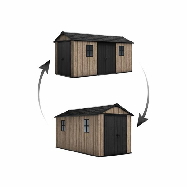 Zahradní domek Keter Apex 7,5 x 15 Ashwood, s podlahou