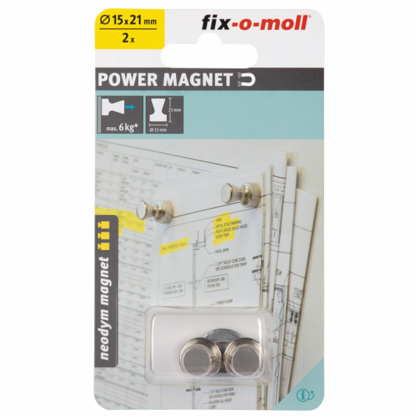 Neodymový magnetický kužel Fix-o-moll, 15 mm x 21 mm, stř...