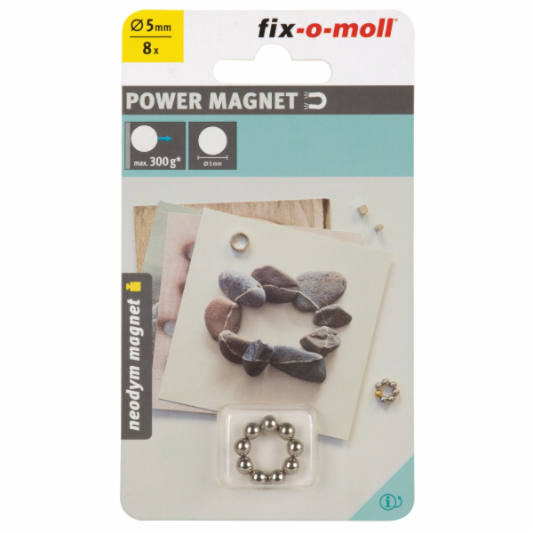 Magnetická kulička Fix-o-moll neodymová O 5 mm stříbrná