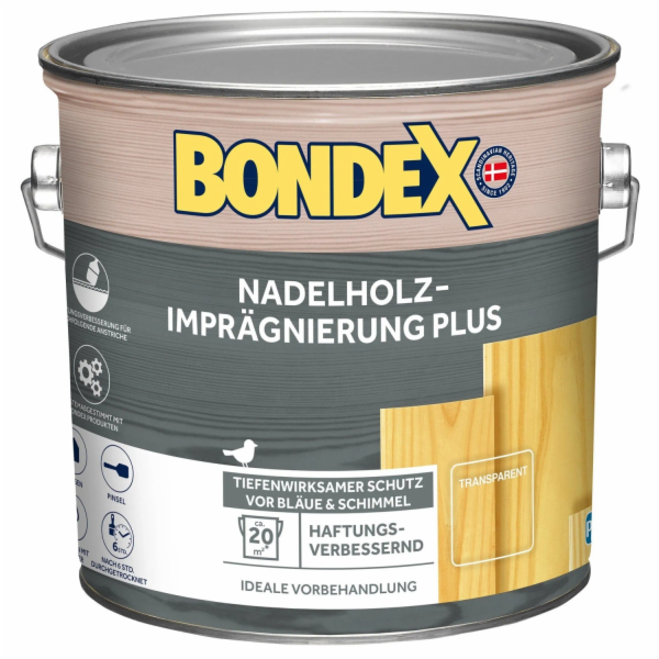 Impregnace na měkké dřevo Bondex Plus bezbarvá 2,5 l