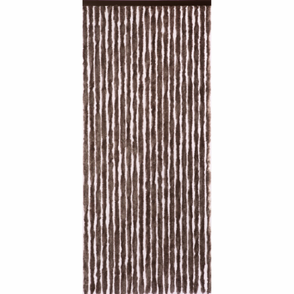 Nadýchaná tmavě hnědá záclona na dveře, 90 cm x 200 cm