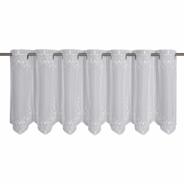 Bistro závěs Sehlbach s kapsou na tyč, vyšívané ornamenty...