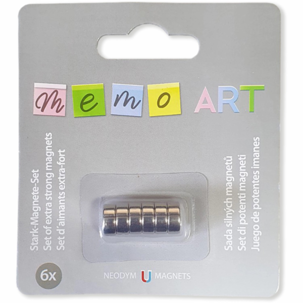 Magnet Memo-Art, 6 kulatých kusů