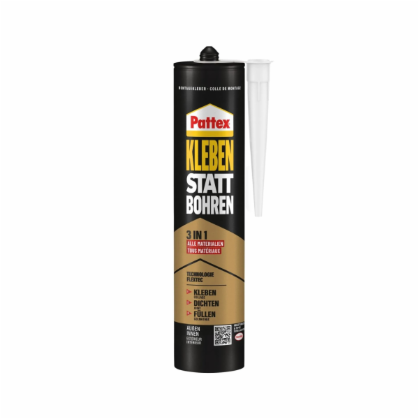 Montážní lepidlo Pattex místo vrtání 3 v 1 bílé 390 g