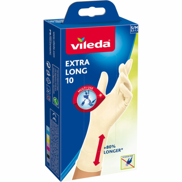 Jednorázové rukavice Vileda z přírodního latexu, extra dl...