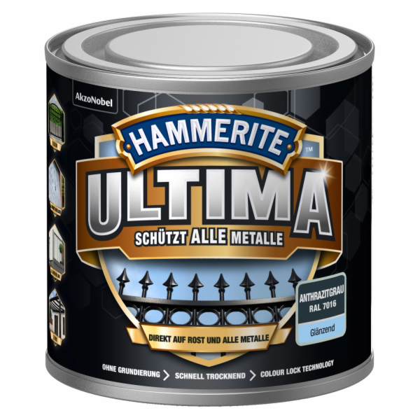 Hammerite Ultima Premium ochranná barva na kov, lesklá an...