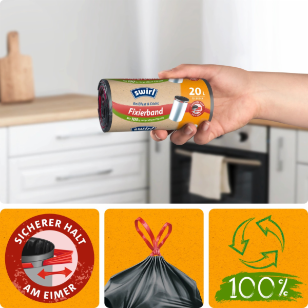 Swirl® Fixing Tape Pytle na odpadky 20 l 15 kusů