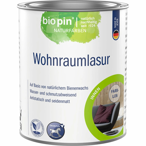 Biopin Interiérová lazura na dřevo Transparentní 750 ml