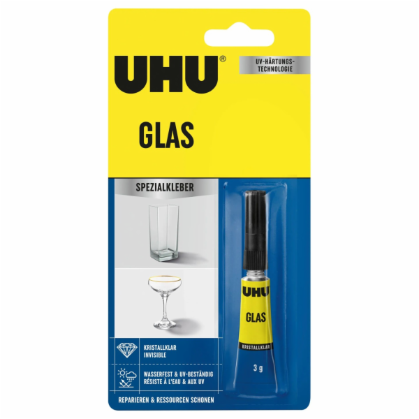 Uhu Speciální lepidlo na sklo, transparentní 3 g