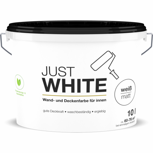 Vnitřní barva na stěny Just White Matt 10 l Bílá