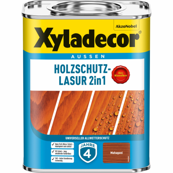Xyladecor 2v1 mořidlo na dřevo, mahagonově matné, 750 ml
