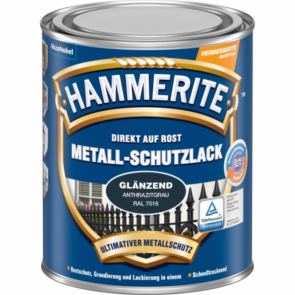 Hammerite ochranná barva na kov antracitově šedá lesklá 7...