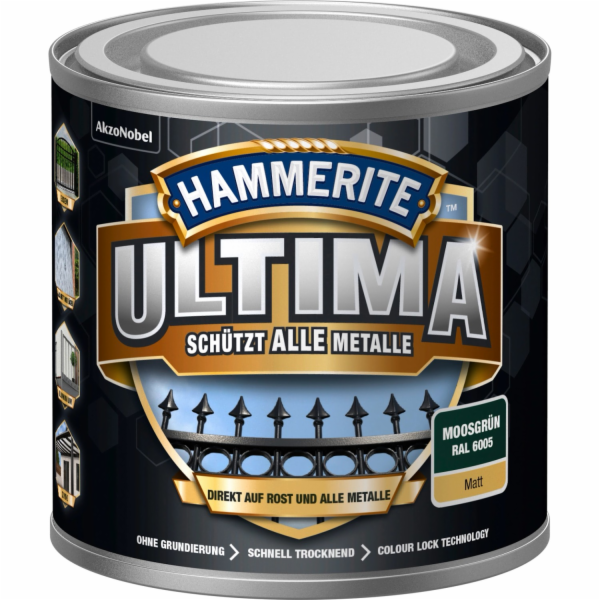Ochranná barva na kov Hammerite Ultima Matt 250 ml mechov...