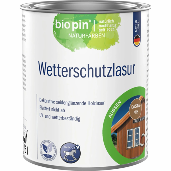 Biopin Voděodolná lazura Kaštanová 750 ml