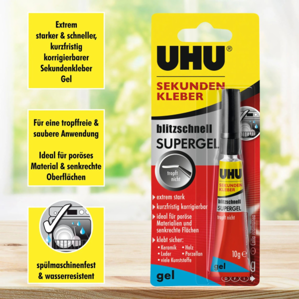 Uhu Super Glue Lightning Fast Super Gel 10 g