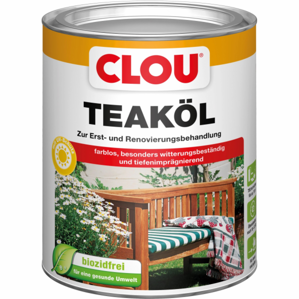 Teakový olej Clou transparentní 750 ml