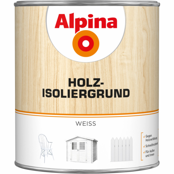 Alpina základní nátěr na dřevo, bílý matný, 2 litry