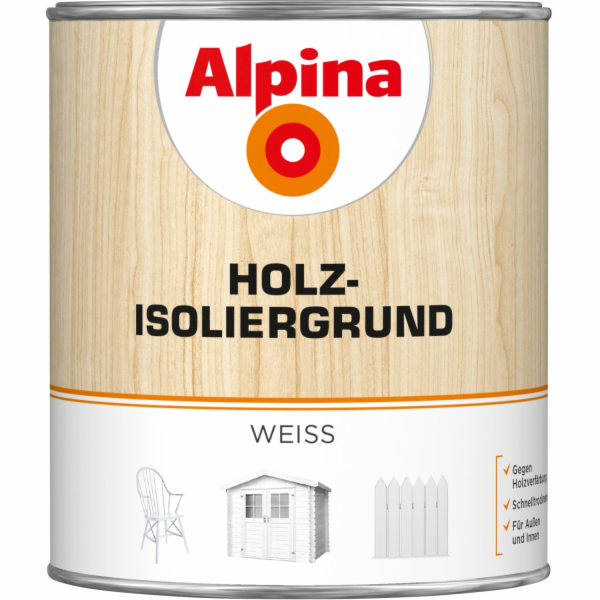 Alpina Základní izolační nátěr na dřevo bílý matný 750 ml