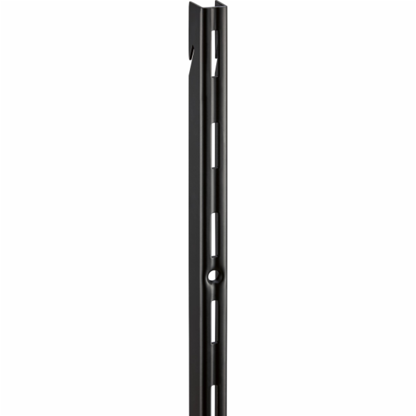Kovová nástěnná lišta, jedna řada, 150 cm, černá