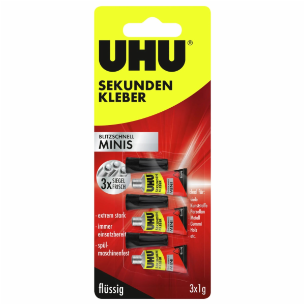 Lepidlo Uhu Super Glue Lightning Fast Minis Liquid 3 x 1 g