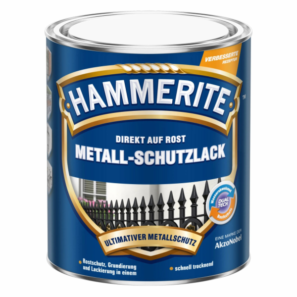Ochranná barva na kov Hammerite, lesklá stříbrná, 250 ml