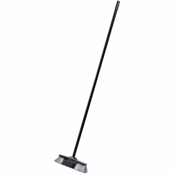 Plastový koště, antracitový, s rukojetí