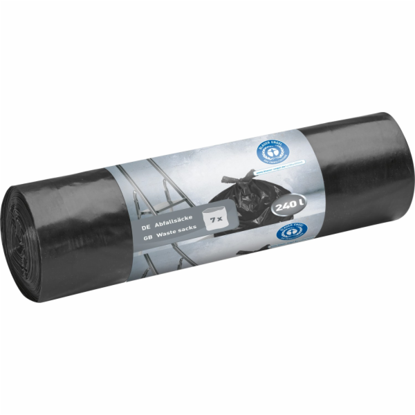 Černé pytle na odpadky o objemu 240 l, 7 kusů