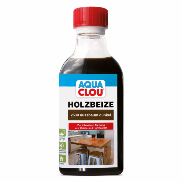 Mořidlo na dřevo Aqua Clou ořech tmavý 250 ml