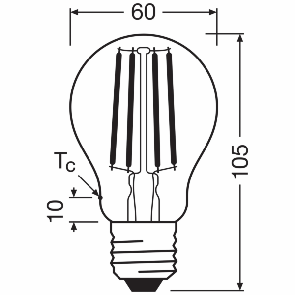 LED žárovka Osram E27, tvar žárovky A40, energetická tříd...