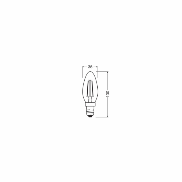 LED žárovka Osram E14 tvar svíčky 1 W 136 lm čirá 10 cm x...