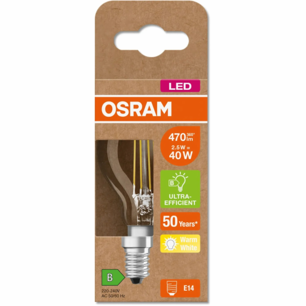 LED žárovka Osram E14 kapkovitý tvar 2,5 W 470 lm 7,7 x 4...